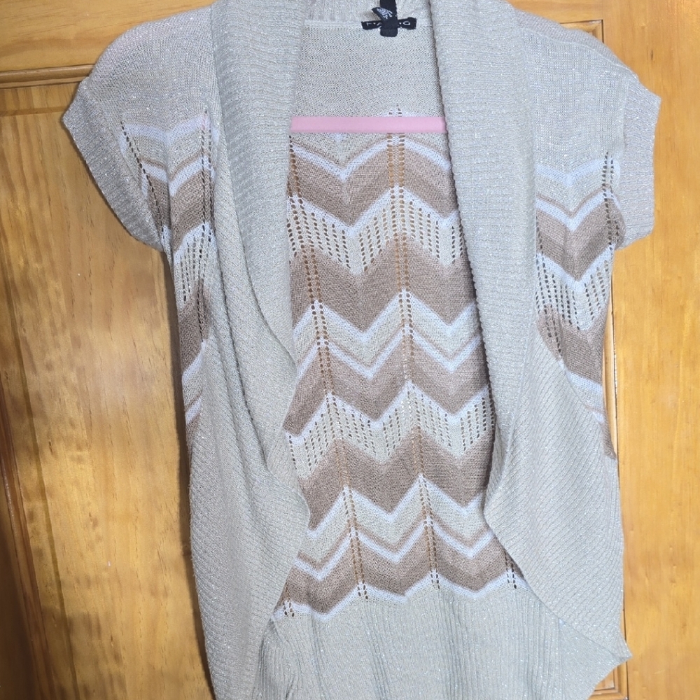 FANG Women's Chevron Cardigan - Gray and Brown Medium Box C